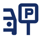 Icon von einem Auto und einem Parkschild